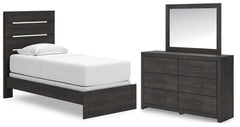 Hollivern Twin Panel Bed, Dresser and Mirror