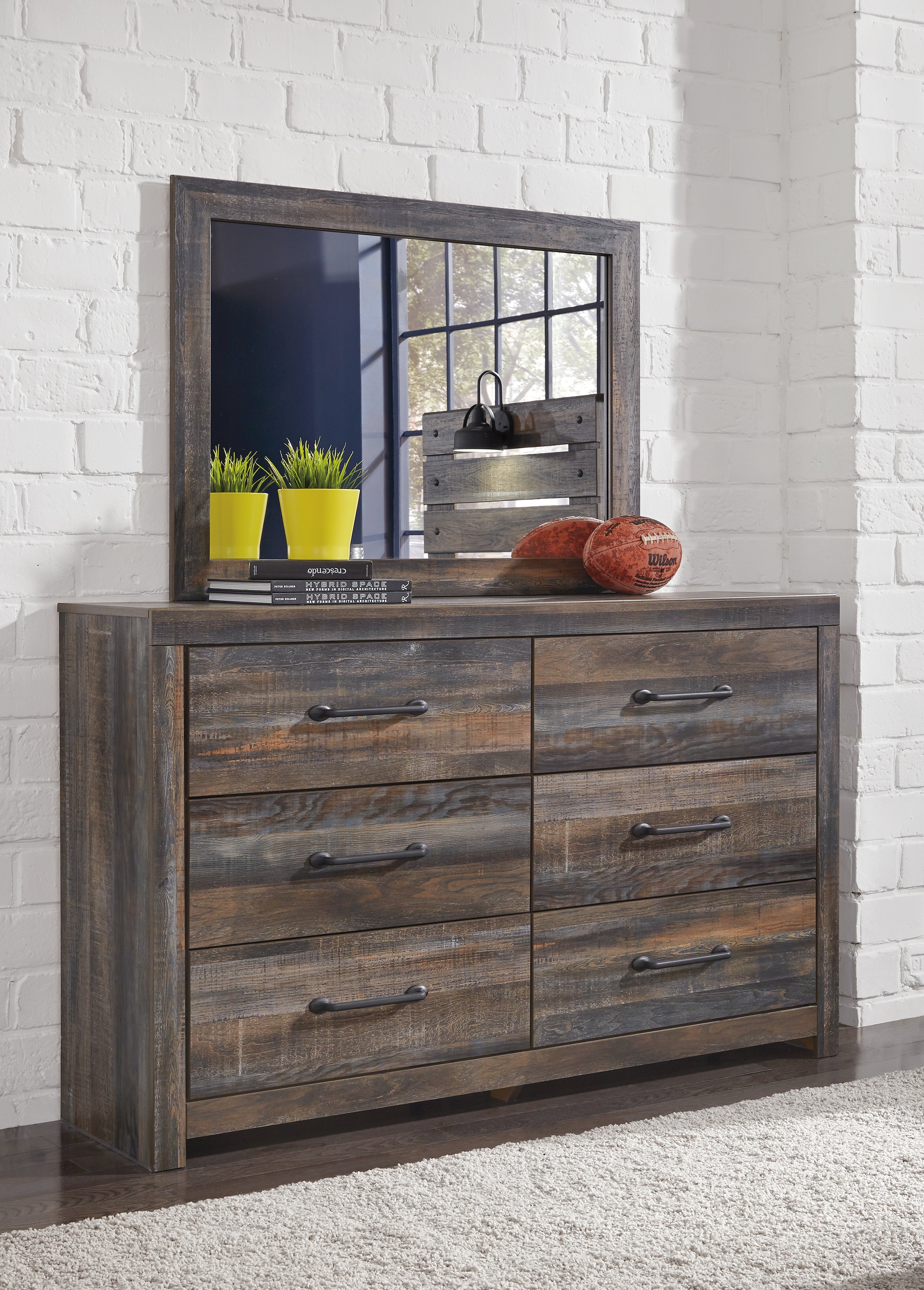 Drystan Full Panel Bed, Dresser and Mirror