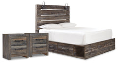 Drystan Queen Panel Storage Bed and 2 Nightstands