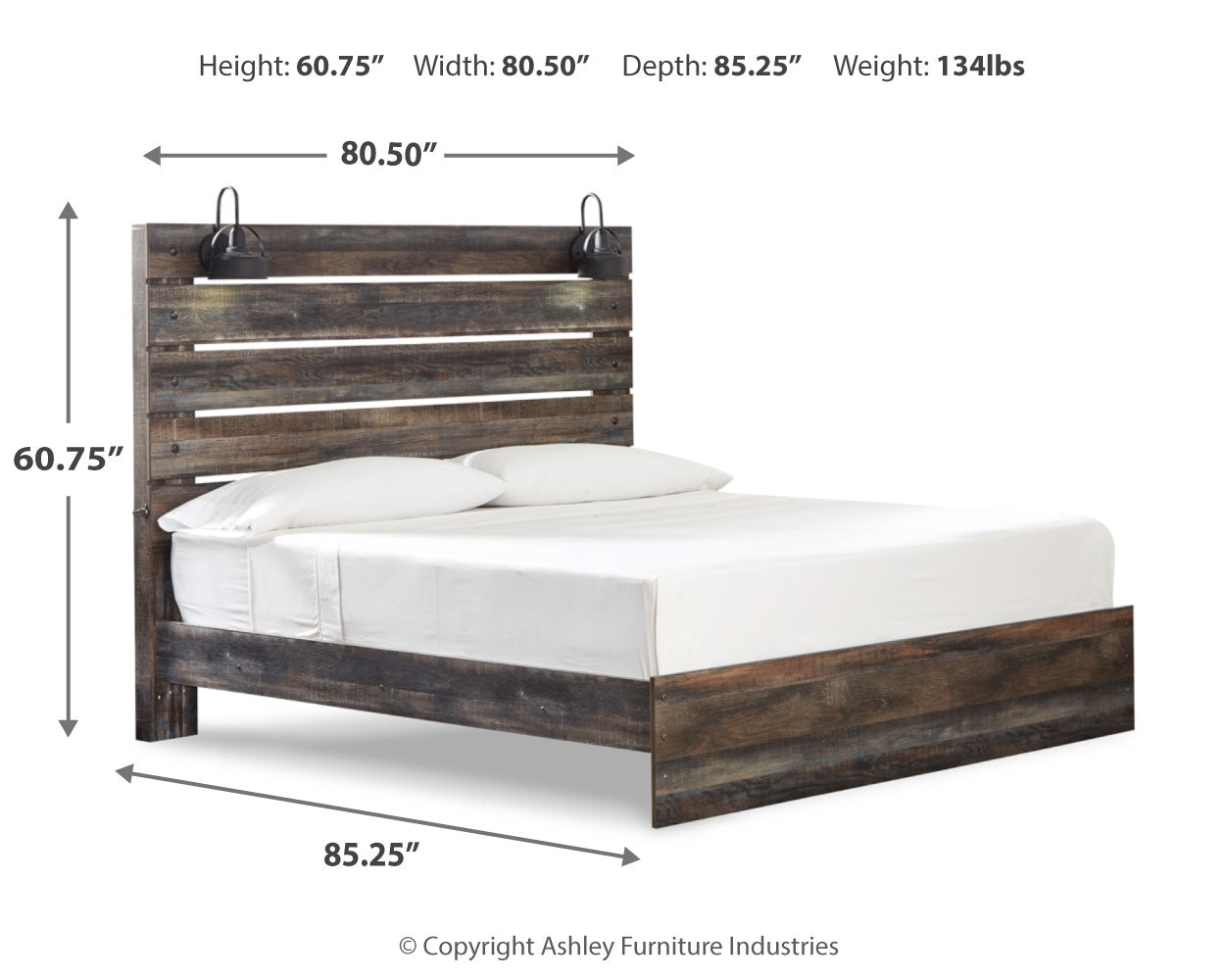 Drystan King Panel Bed, Dresser, Mirror, and Nightstand