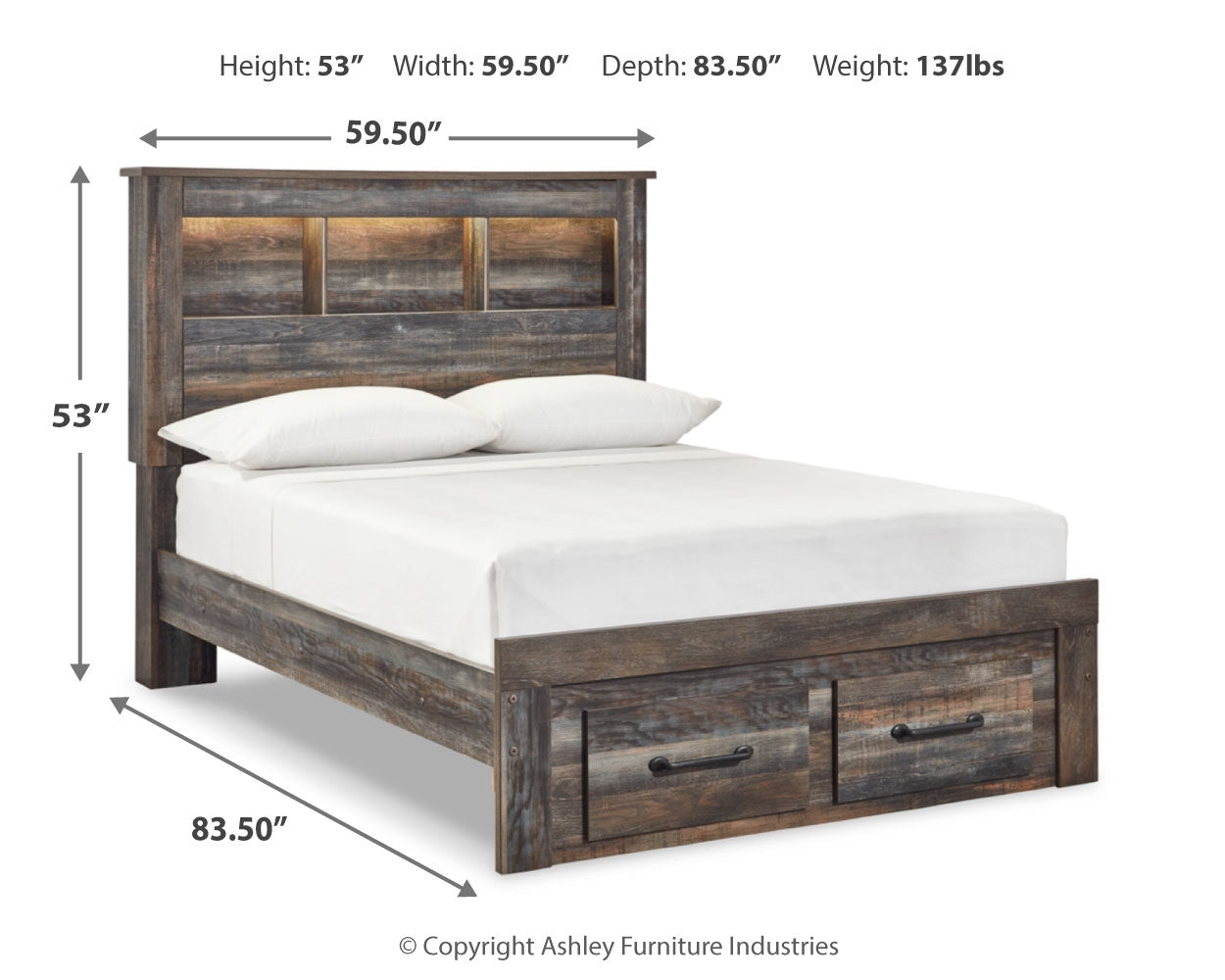 Drystan Full Bookcase Bed, Dresser and Nightstand