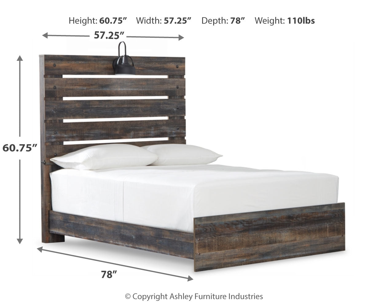 Drystan Full Panel Bed, Dresser and Mirror