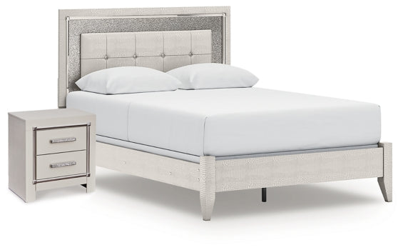 Zyniden Queen Panel Bed and Nightstand