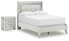 Zyniden Full Upholstered Panel Bed and Nightstand