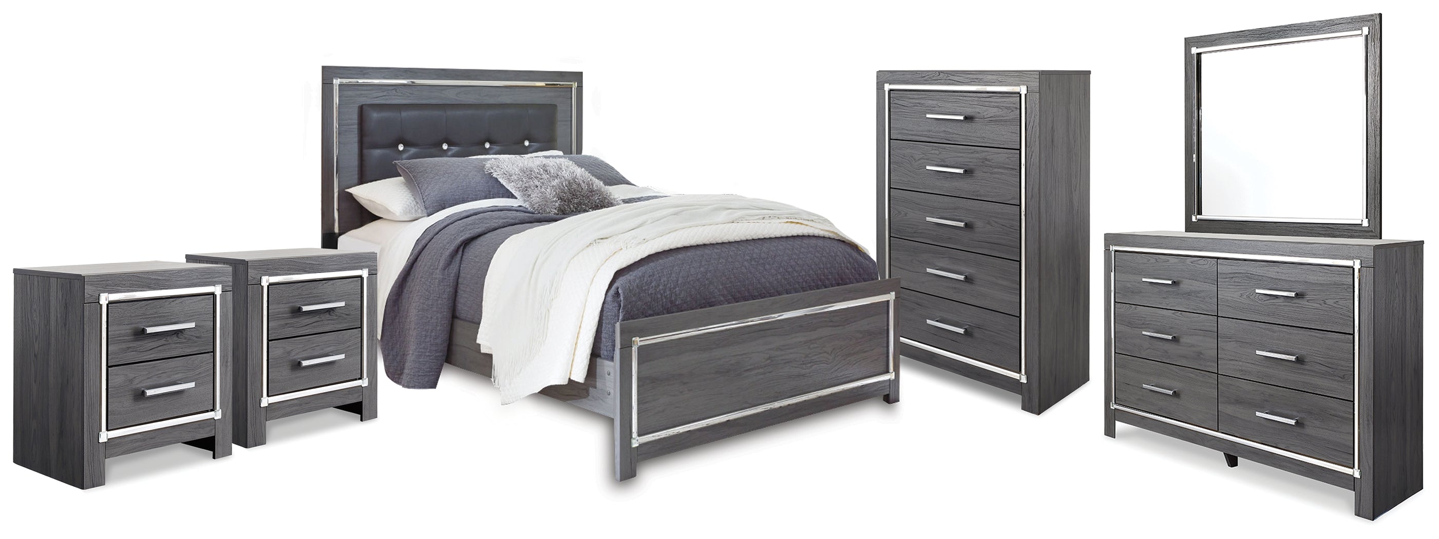 Lodanna Queen Panel Bed, Dresser, Mirror, Chest and 2 Nightstands