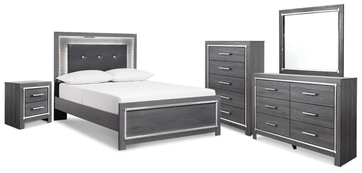Lodanna Full Panel Bed, Dresser, Mirror, Chest and Nightstand