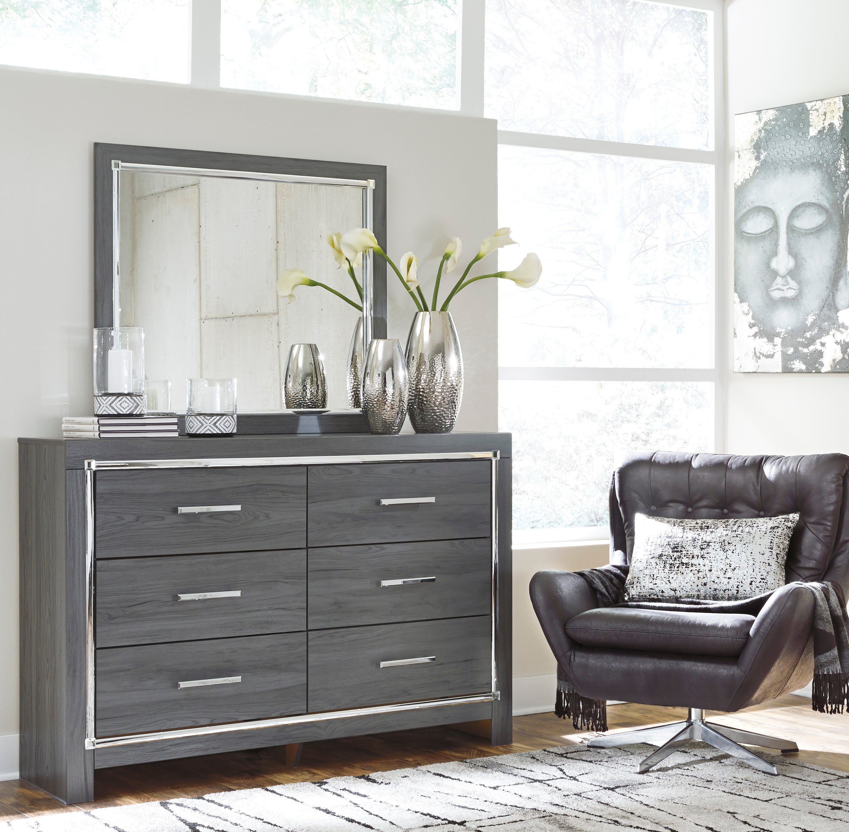 Lodanna LED Panel Bedroom Set - Gray - MyWaynesHome #