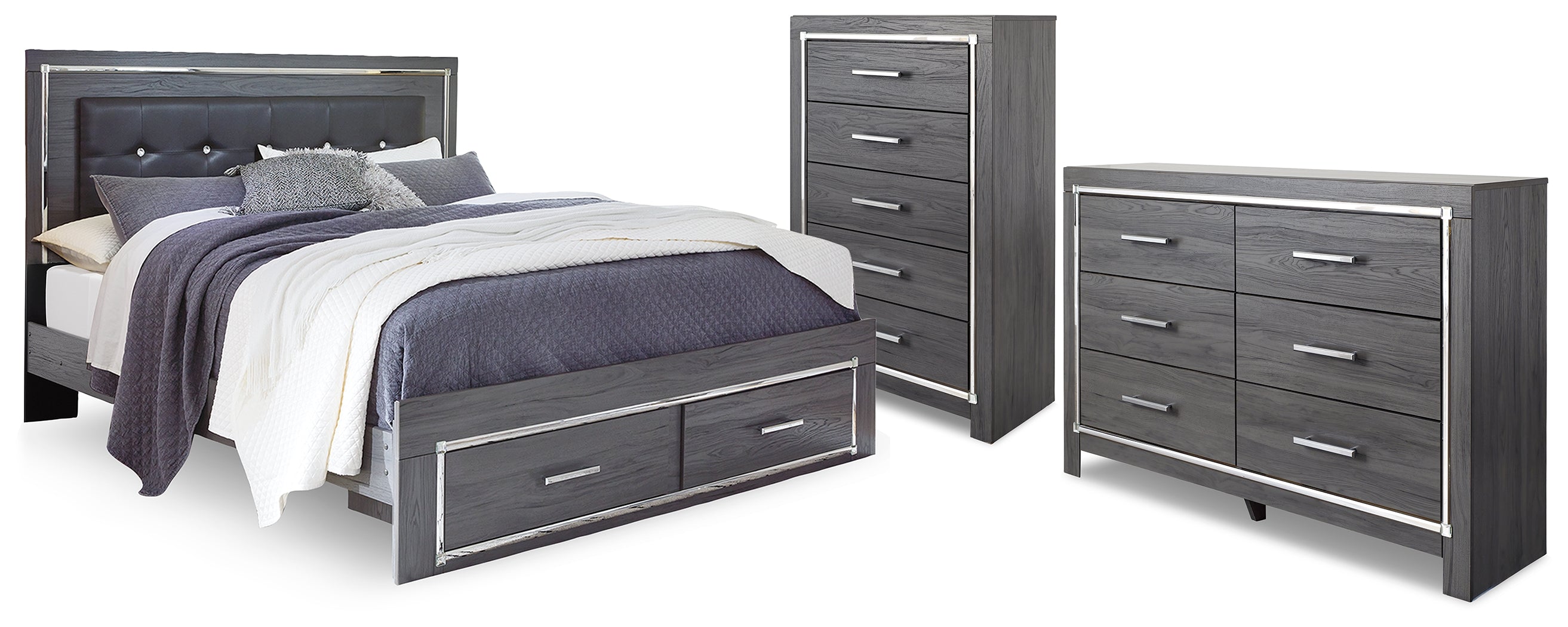 Lodanna King Storage Bed, Dresser and Chest