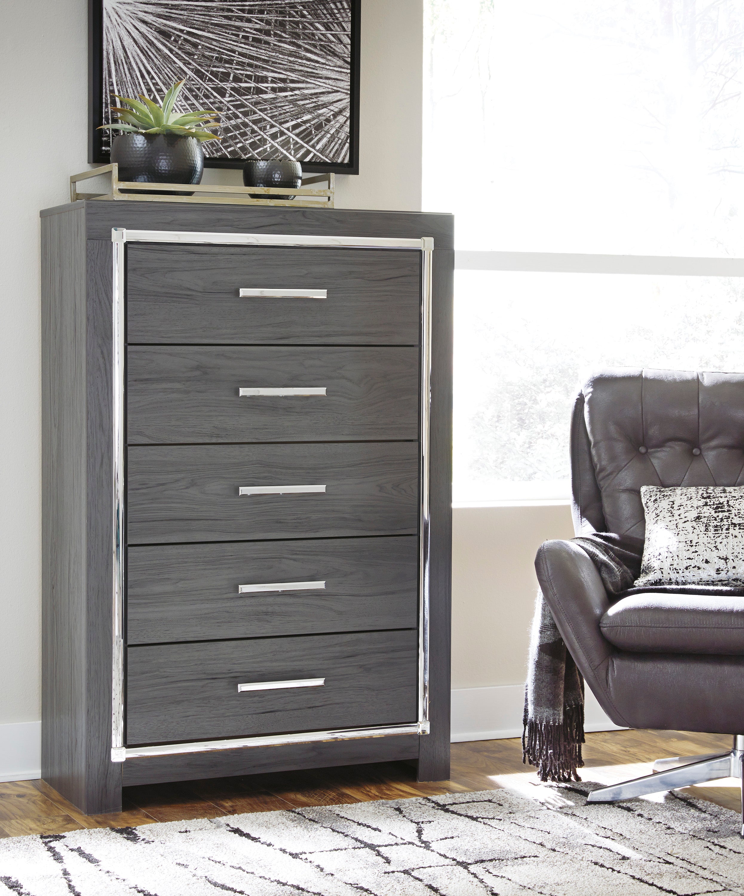 Lodanna Gray LED Footboard Storage Bedroom Set - MyWaynesHome #