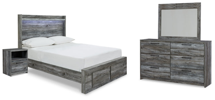 Baystorm Full Storage Bed, Dresser, Mirror and Nightstand