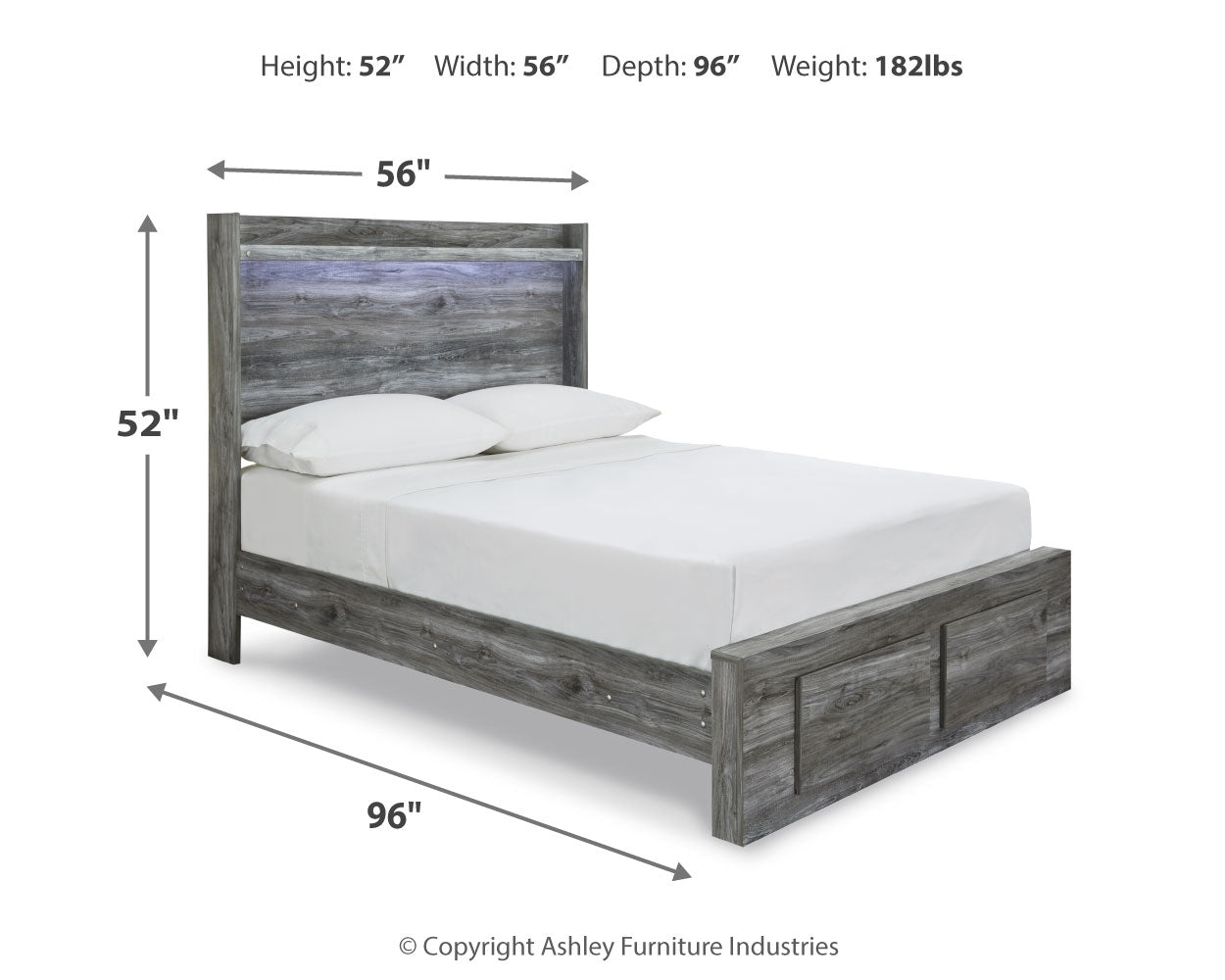 Baystorm Full Panel Storage Bed and Nightstand