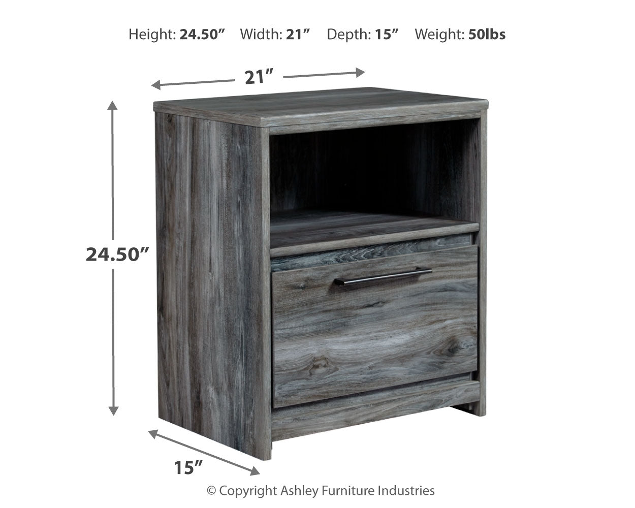 Baystorm Full Panel Storage Bed and Nightstand