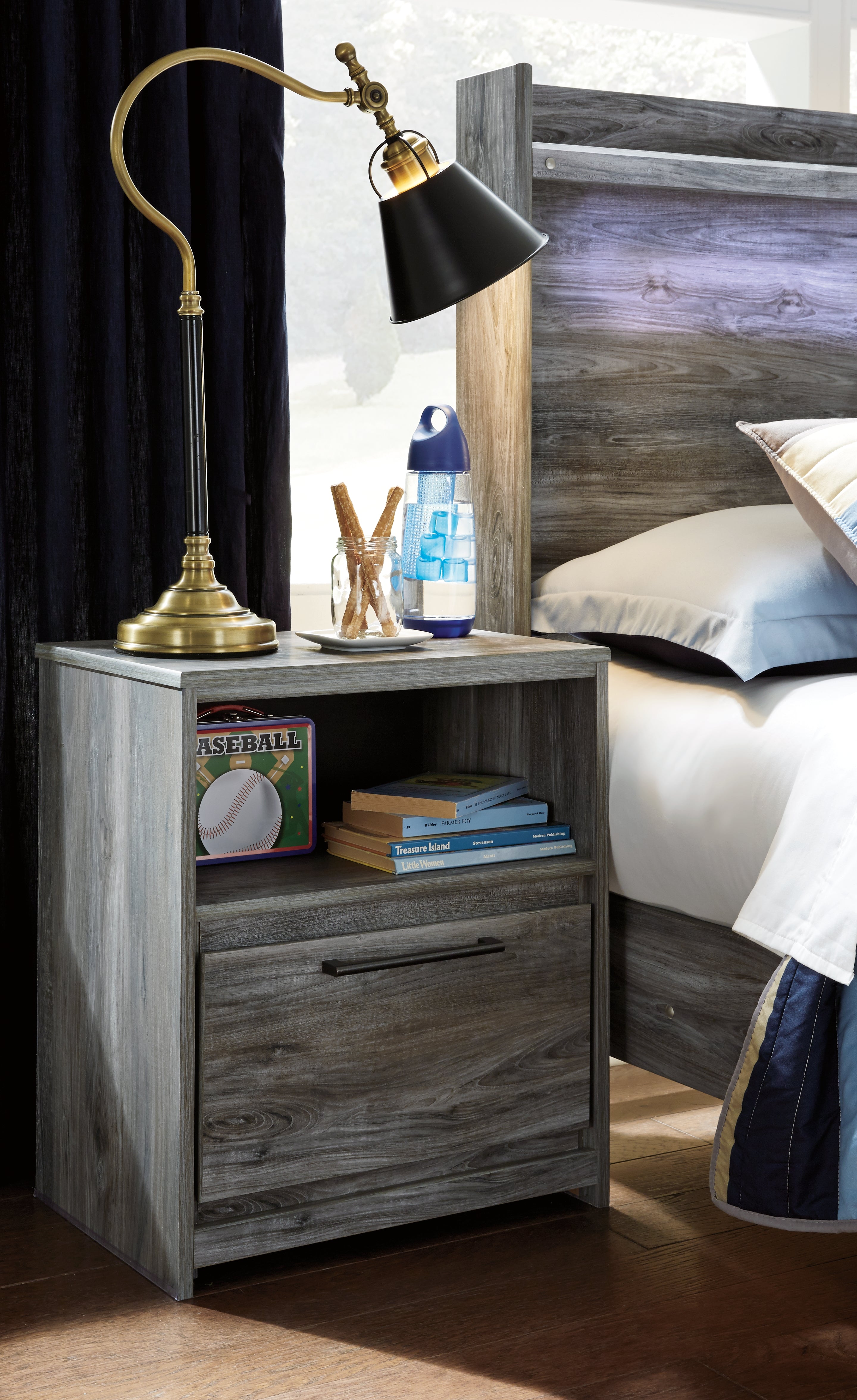 Baystorm King Storage Bed, Dresser and 2 Nightstands