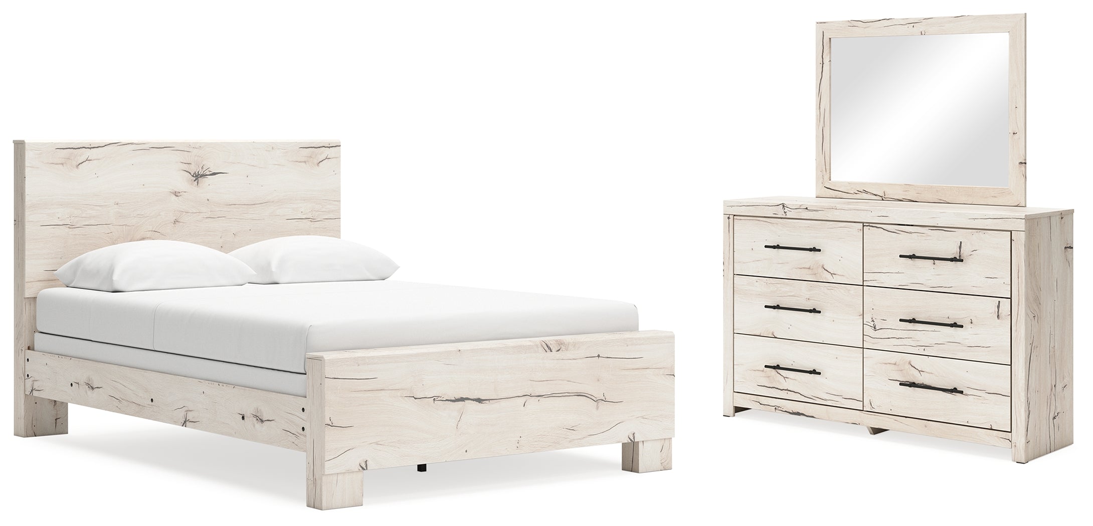 Lawroy Queen Panel Bed, Dresser and Mirror