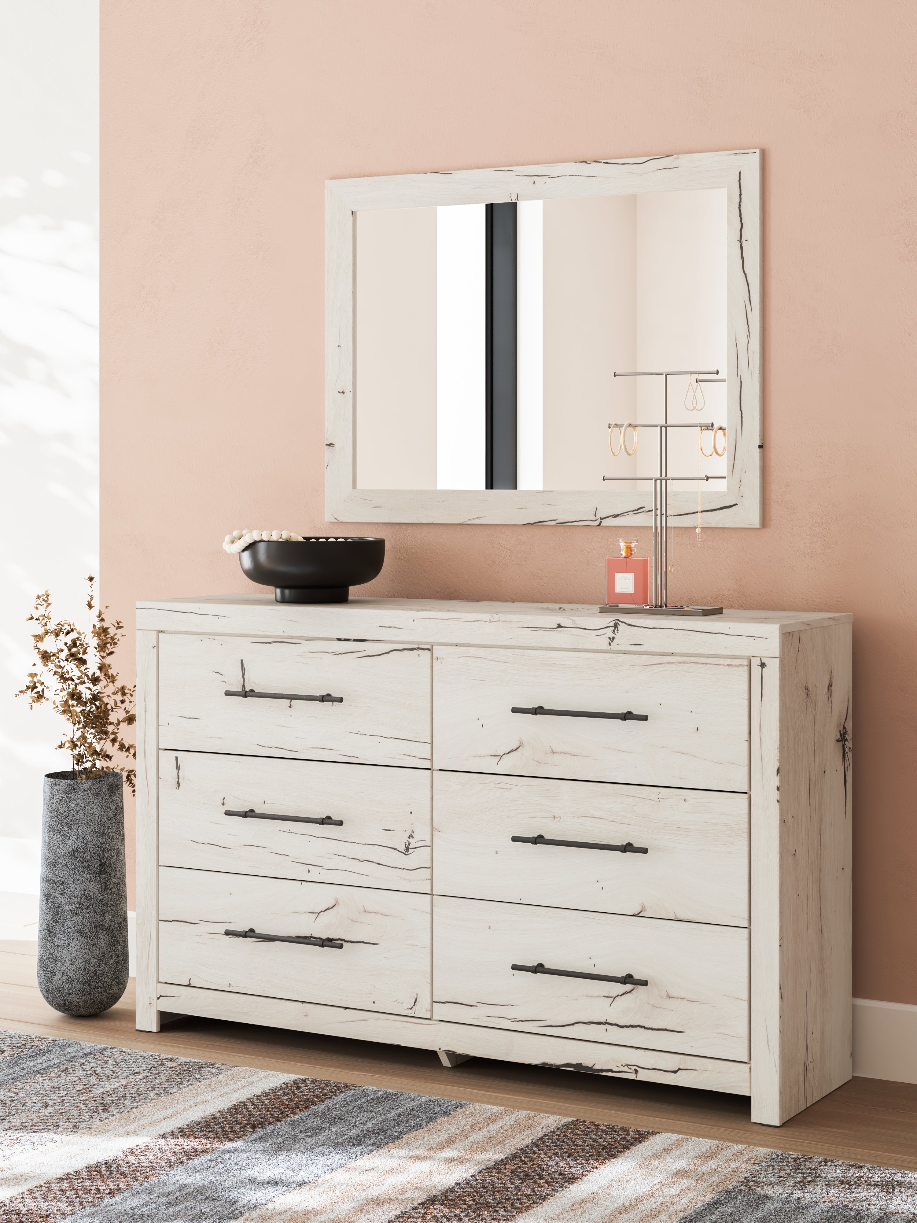 Lawroy Queen Panel Bed, Dresser and Mirror