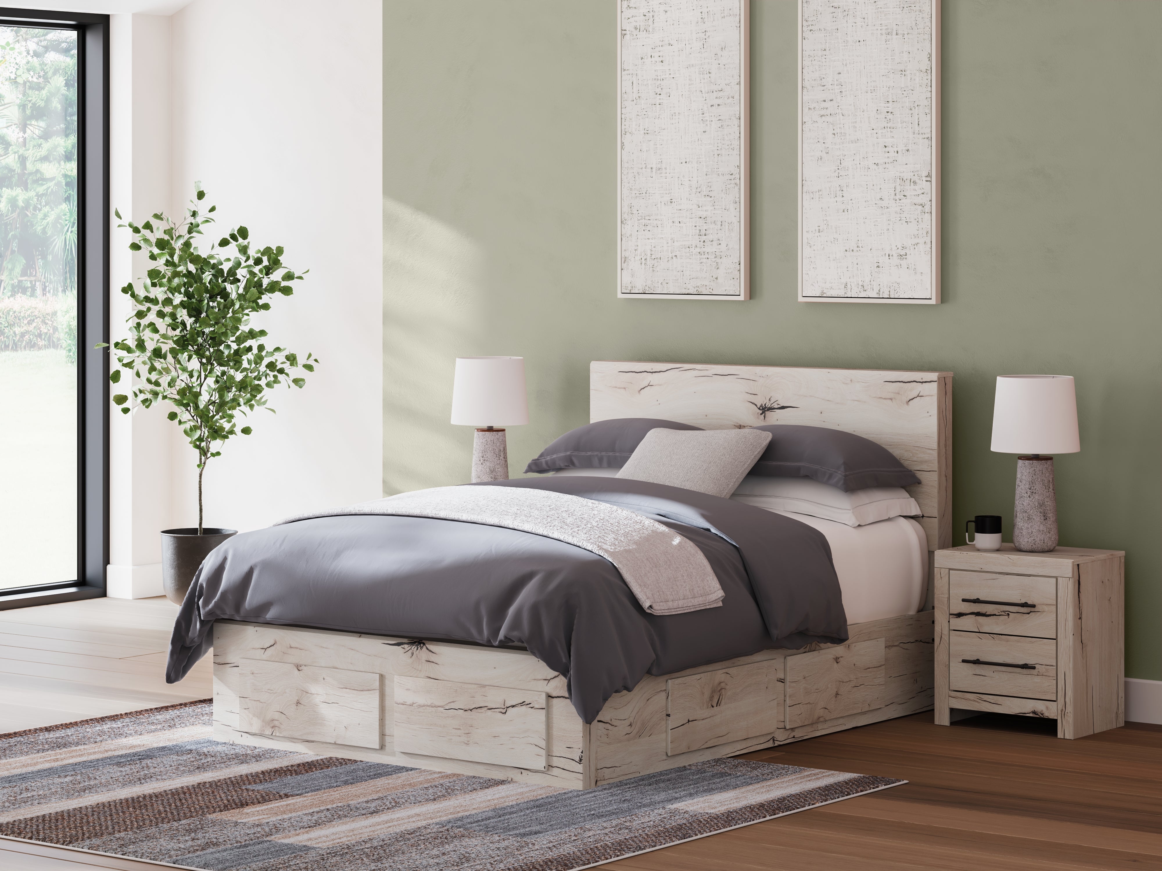 Lawroy Queen Panel Storage Bed, Dresser and Mirror