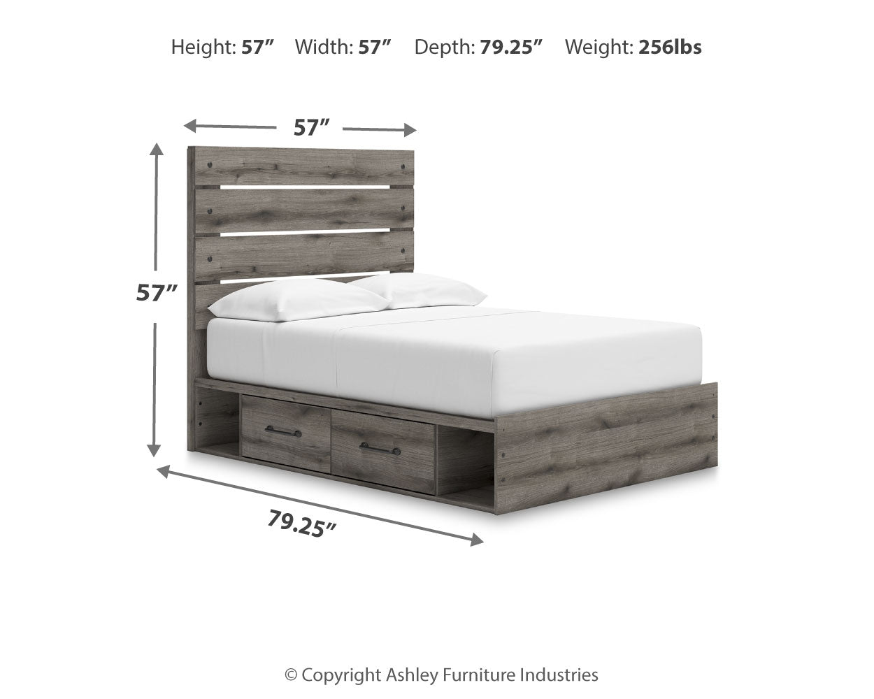 Graystorm Full Panel Bed with Storage