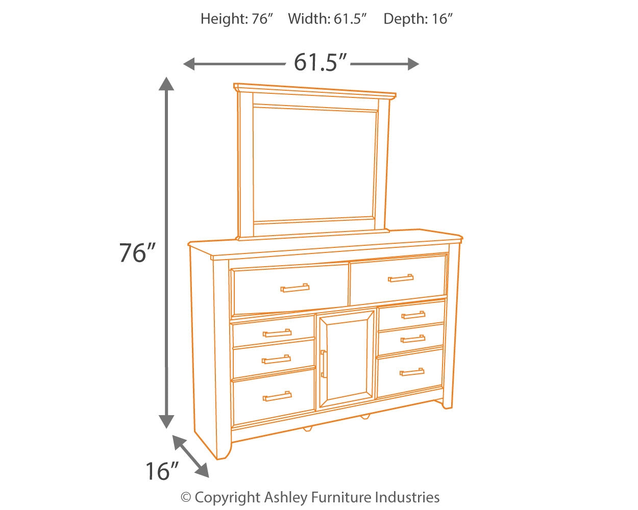 Juararo Queen Panel Bed, Dresser and Mirror