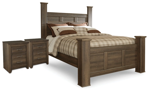 Juararo Queen Poster Bed and 2 Nightstands