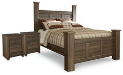 Juararo Queen Poster Bed and 2 Nightstands
