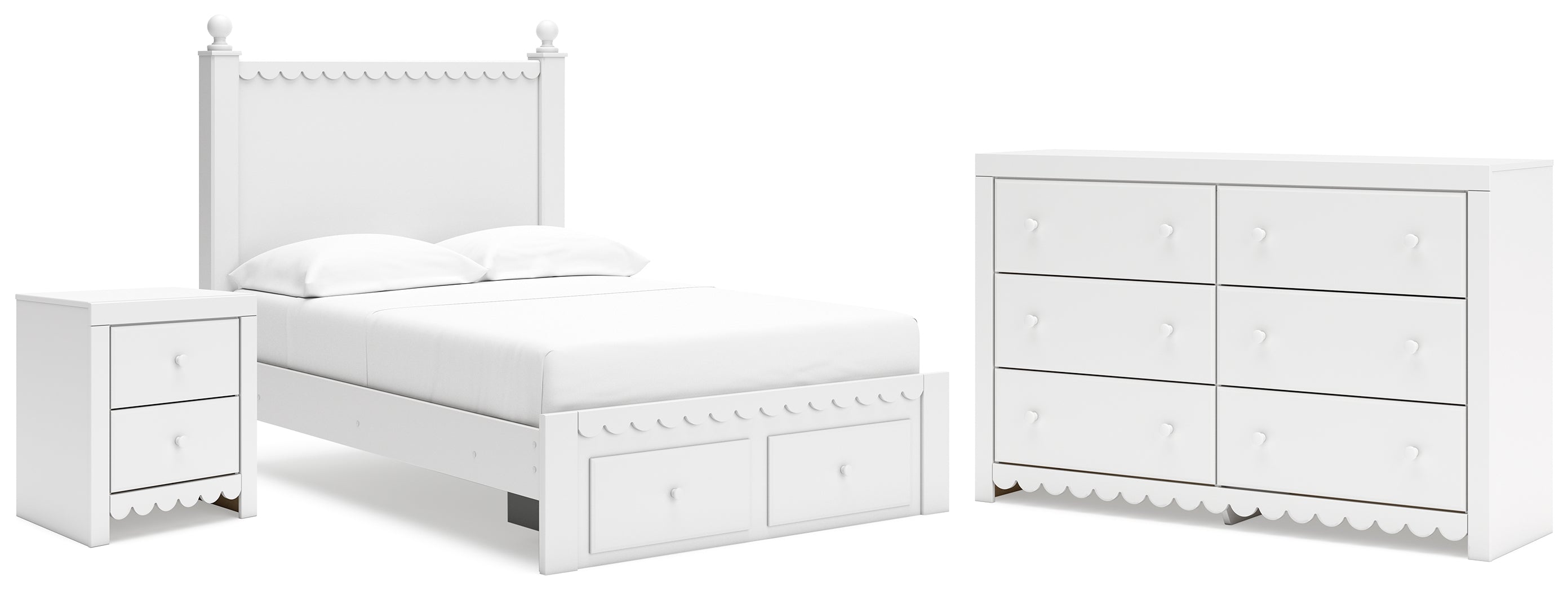 Mollviney Full Panel Storage Bed, Dresser and Nightstand