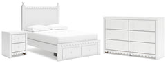 Mollviney Full Panel Storage Bed, Dresser and Nightstand
