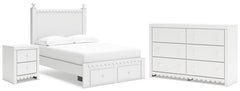 Mollviney Full Panel Storage Bed, Dresser and Nightstand