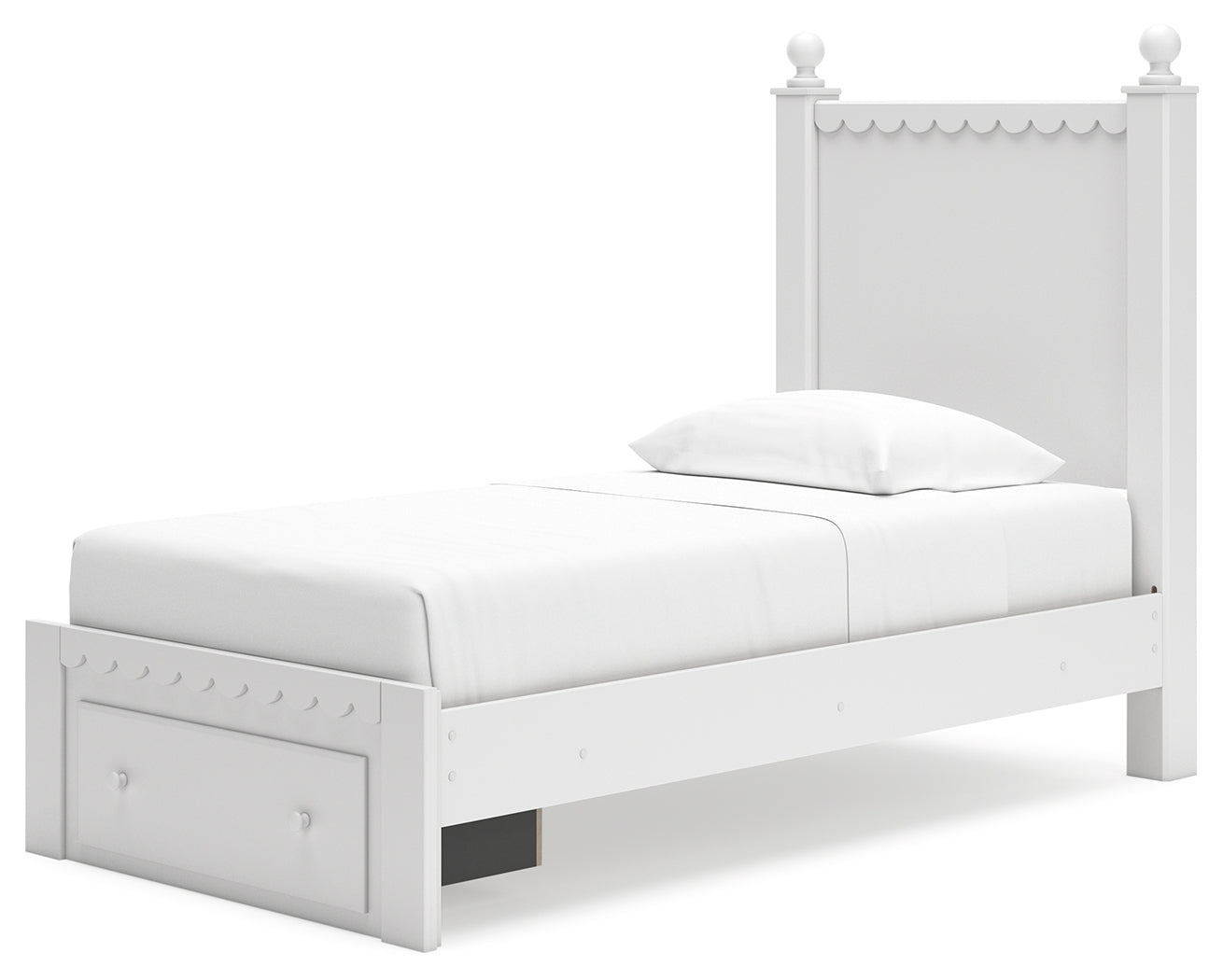 Mollviney Twin Panel Storage Bed, Dresser and Mirror