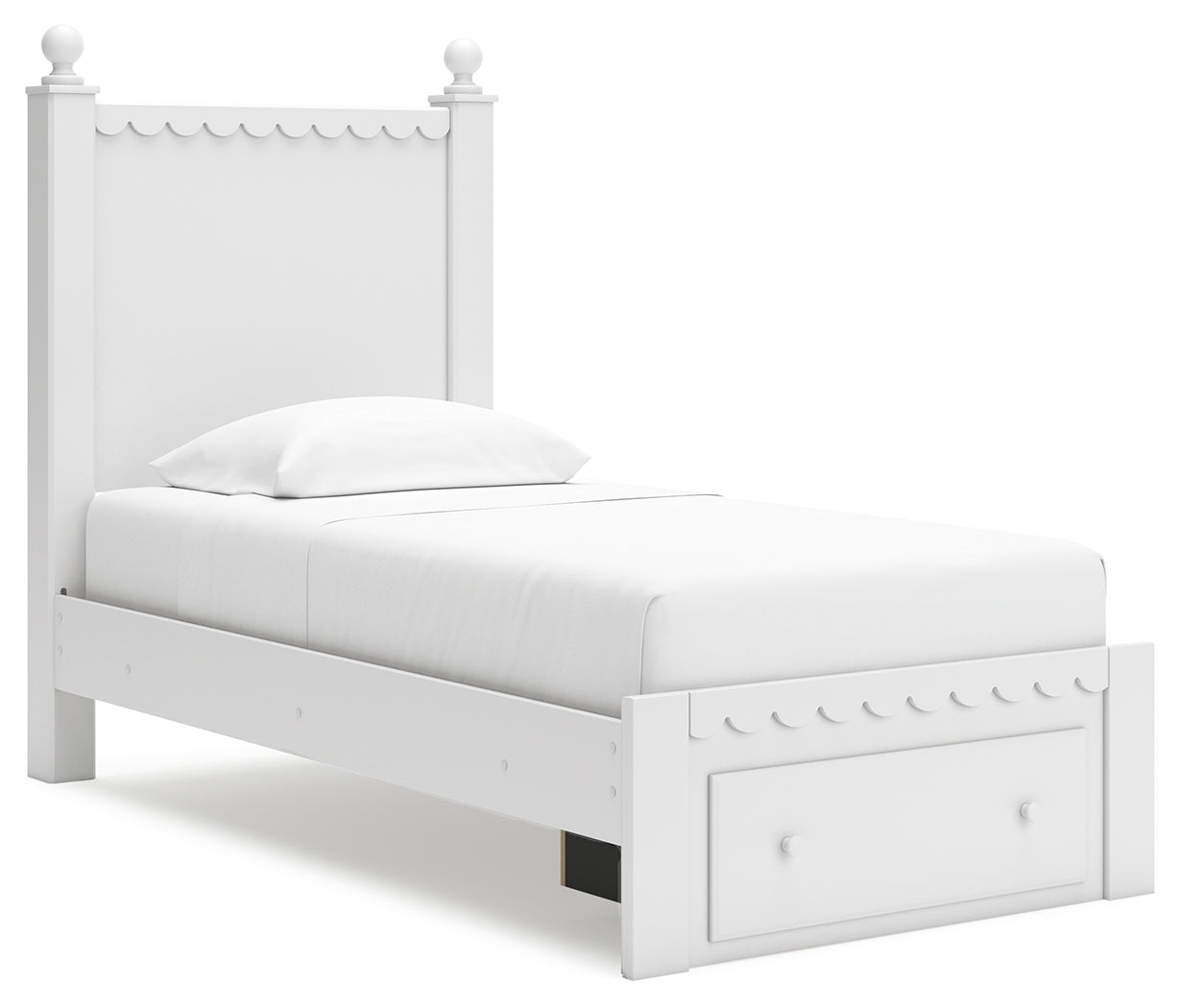 Mollviney Twin Panel Storage Bed, Dresser and Mirror