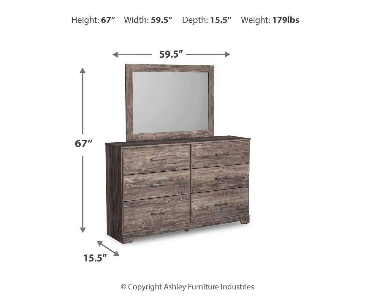 Ralinksi Queen Panel Bed, Dresser and Mirror