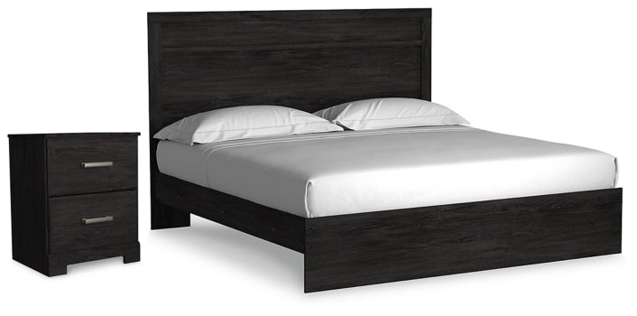 Belachime King Panel Bed and Nightstand