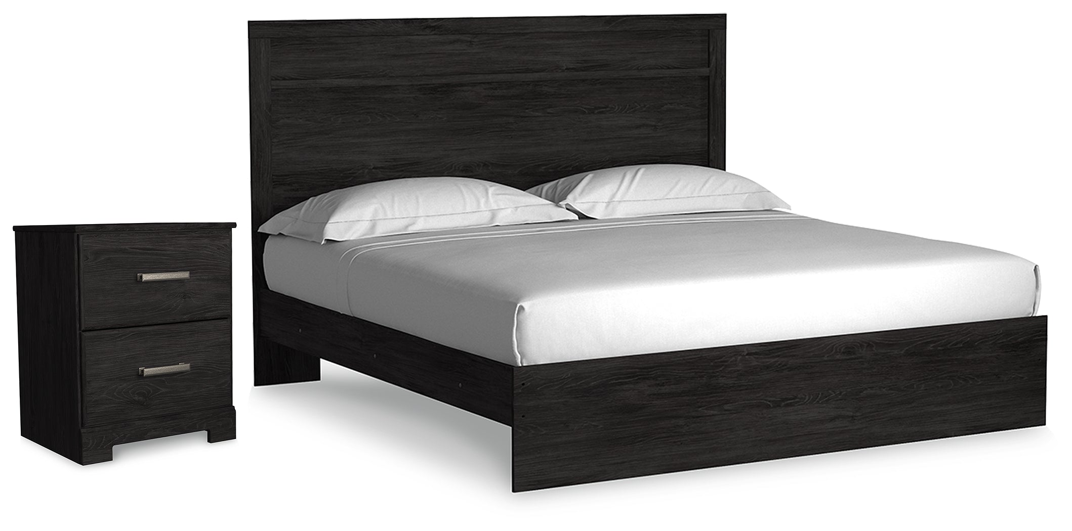 Belachime King Panel Bed and Nightstand