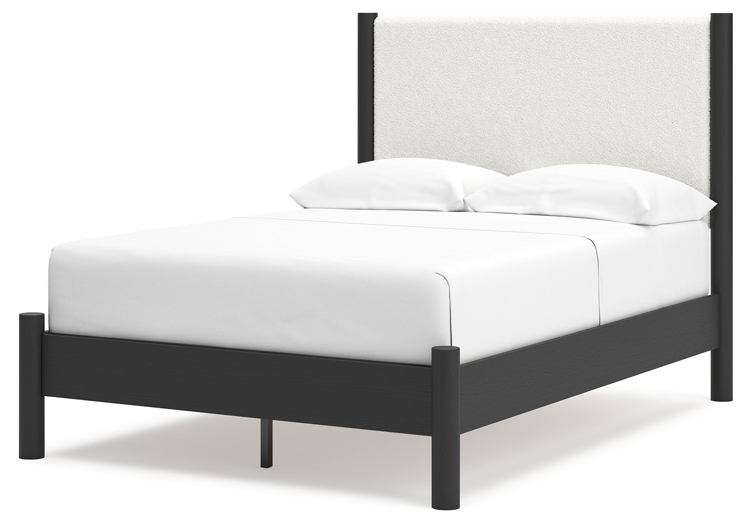 Cadmori Full Upholstered Panel Bed, Dresser and Mirror