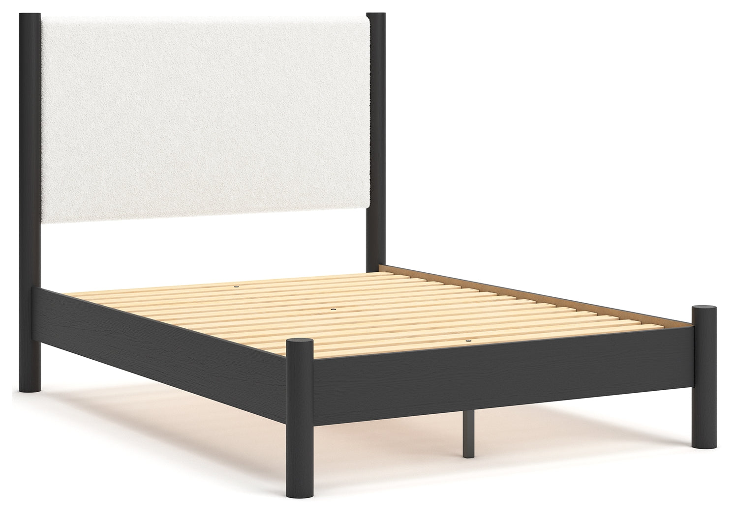 Cadmori Full Upholstered Panel Bed, Dresser and Mirror