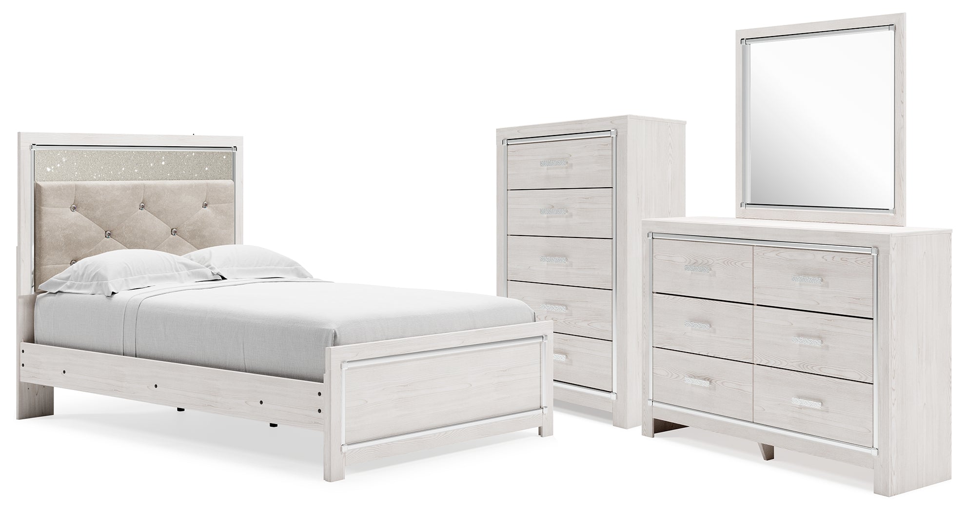 Altyra Full Panel Bed, Dresser, Mirror and Chest