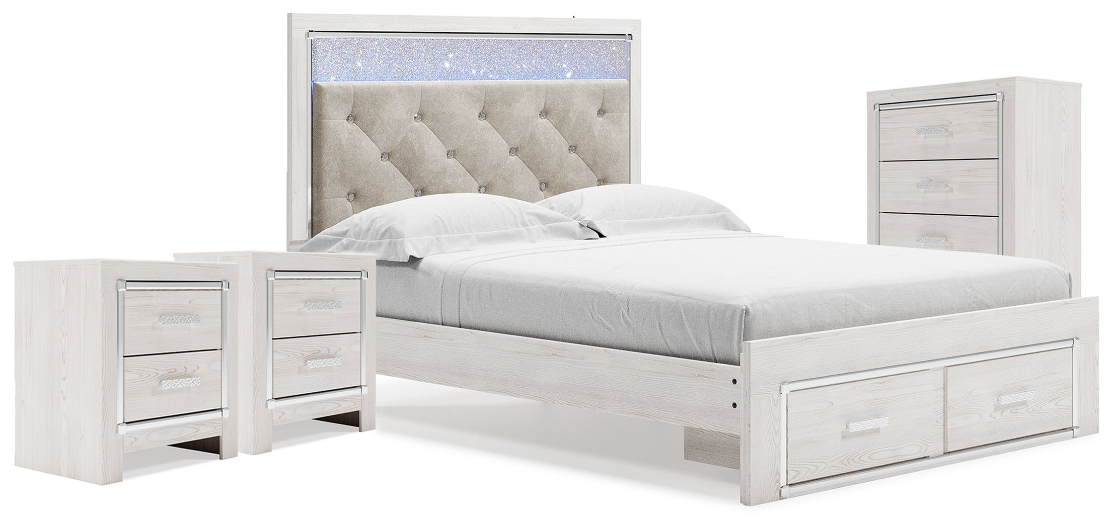 Altyra Queen Storage Bed, Chest and 2 Nightstands