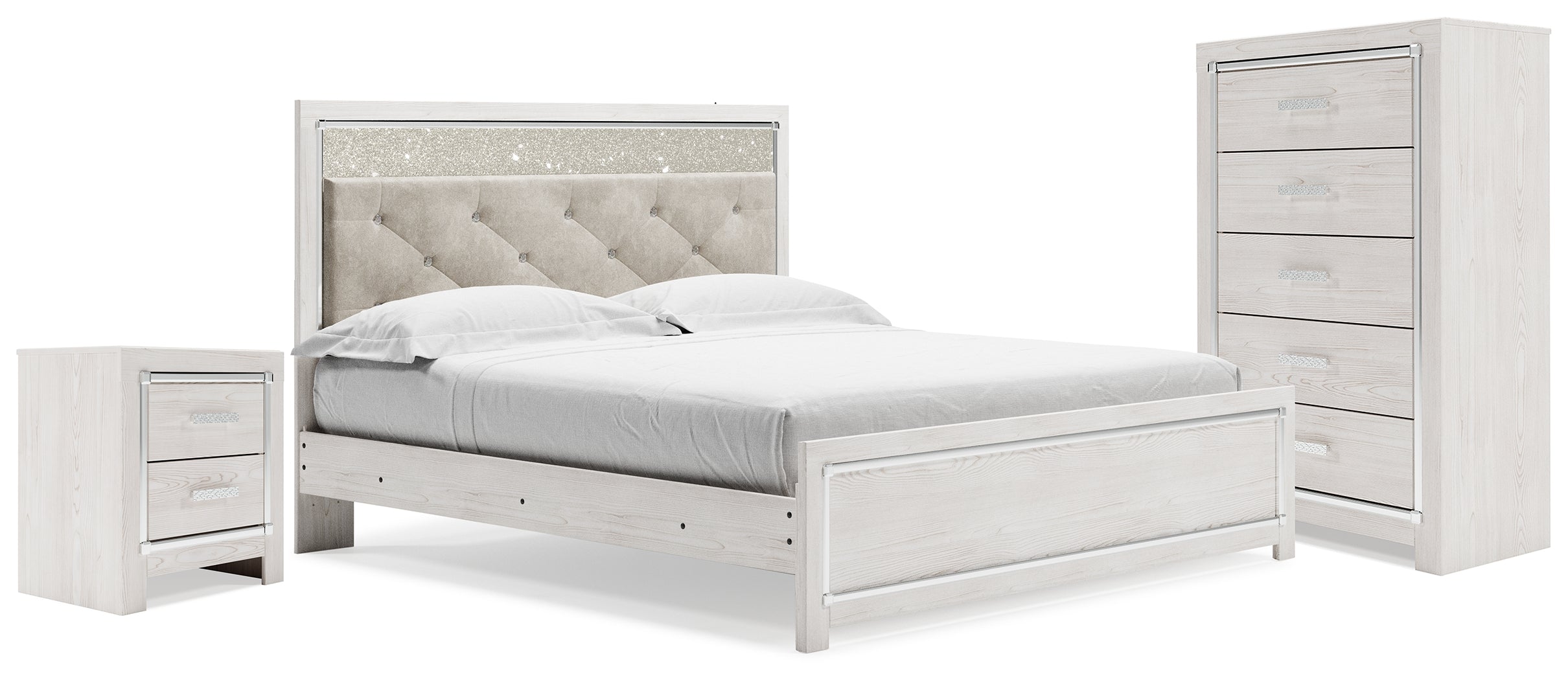Altyra King Panel Bed, Chest and 2 Nightstands
