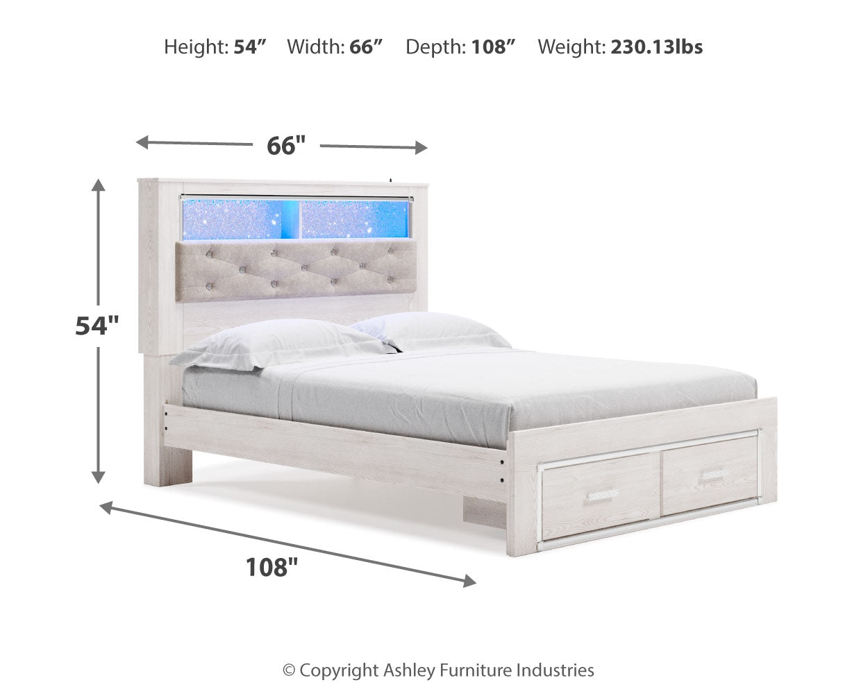 Altyra Queen Panel Storage Bed, Dresser, Mirror and 2 Nightstands