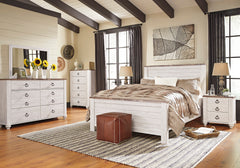 Willowton Panel Bedroom Set - Whitewash - MyWaynesHome #