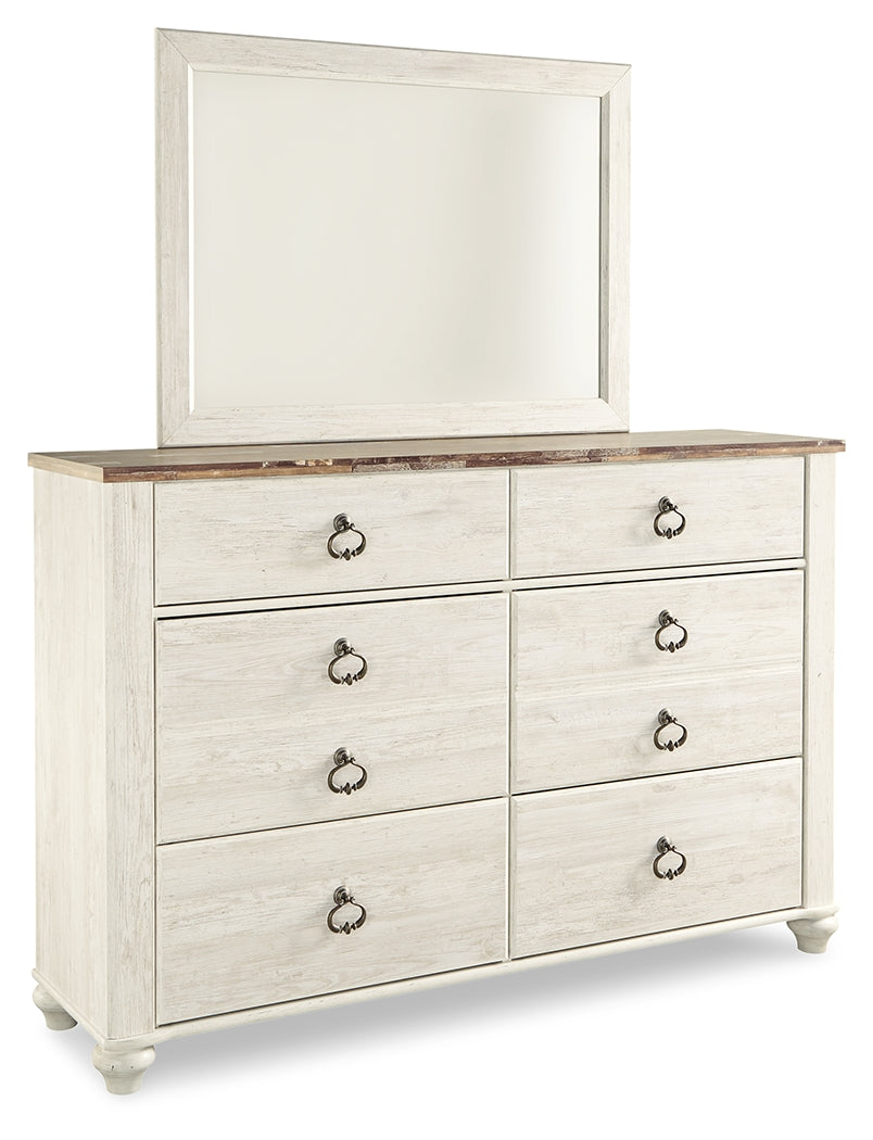 Willowton Queen Panel Bed, Dresser and Mirror