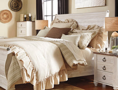 Willowton Sleigh Bedroom Set - Whitewash - MyWaynesHome #