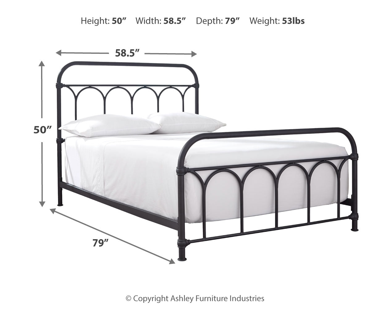 Nashburg Full Metal Bed - MyWaynesHome #