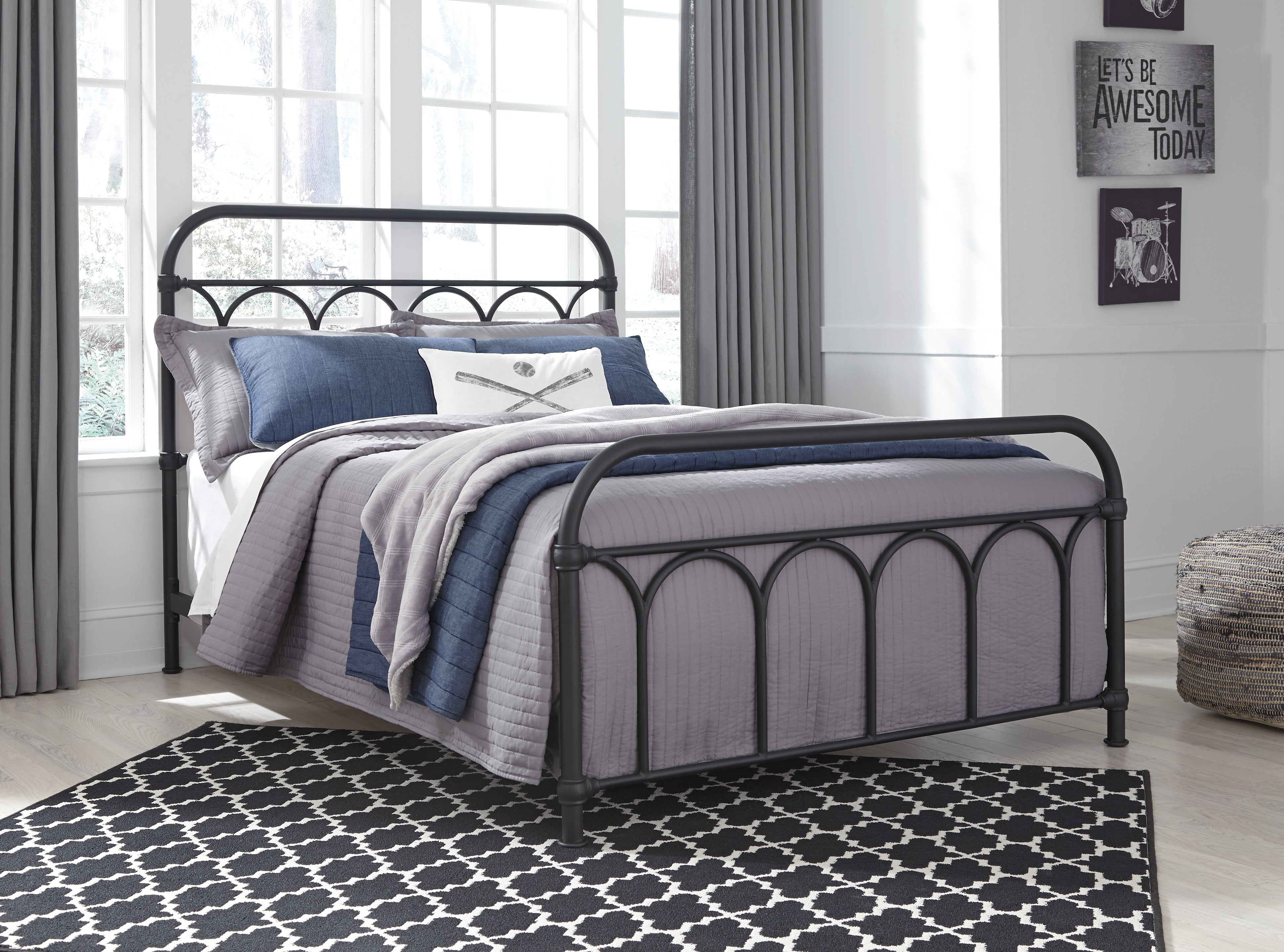 Nashburg Full Metal Bed - MyWaynesHome #