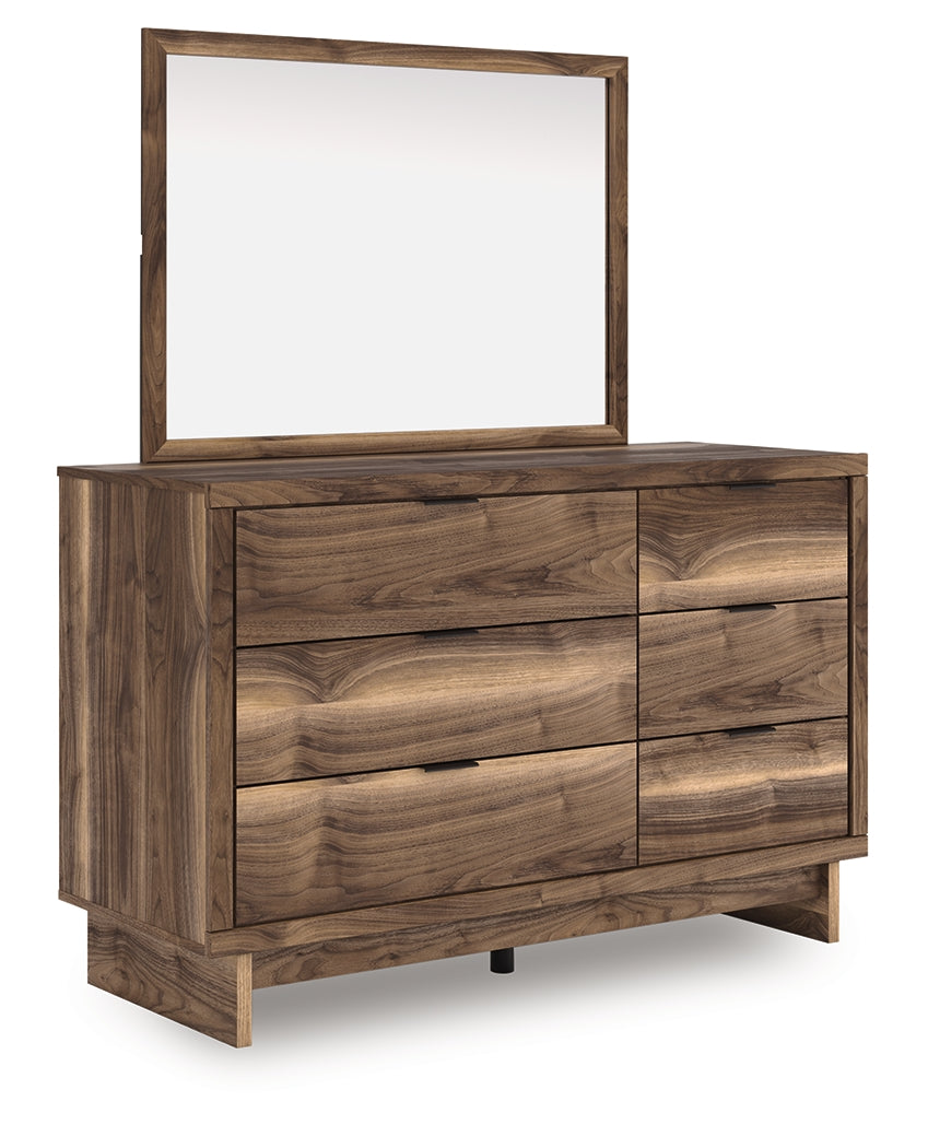Chirason Twin Panel Bed with Storage, Dresser and Mirror