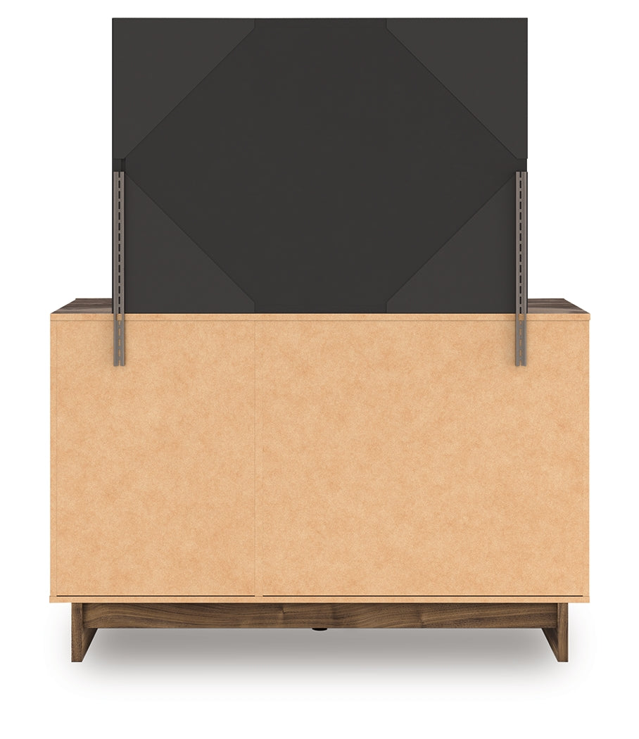 Chirason Twin Panel Bed with Storage, Dresser and Mirror
