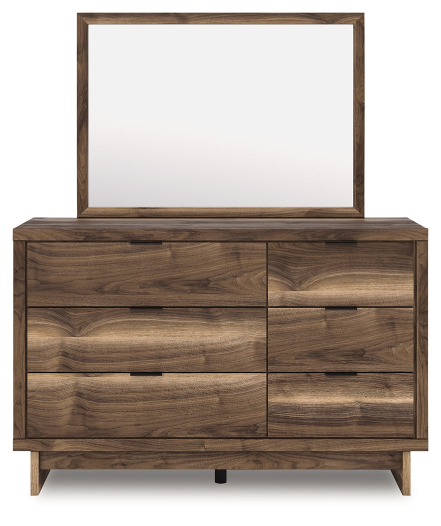 Chirason Twin Panel Bed with Storage, Dresser and Mirror