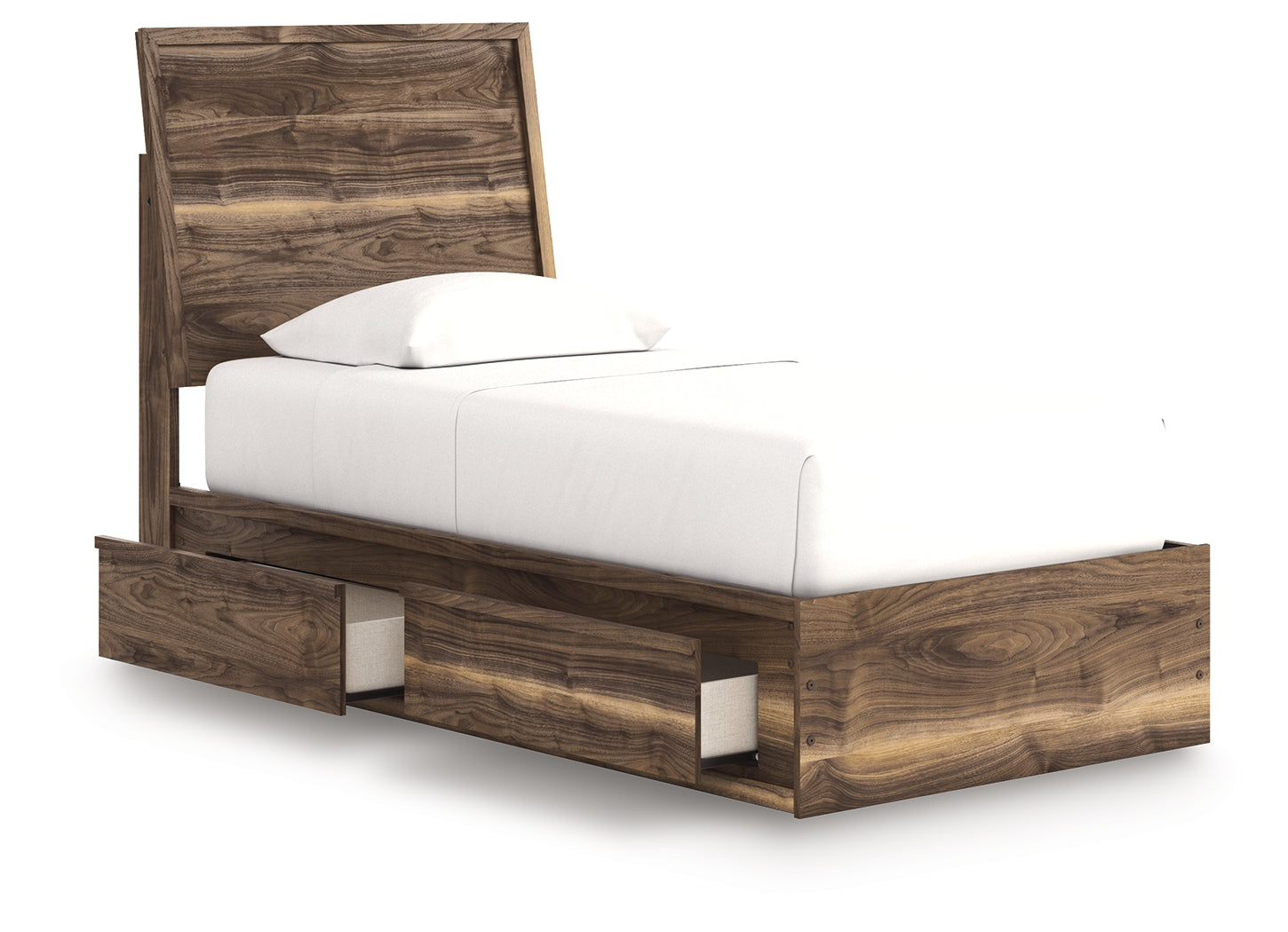 Chirason Twin Panel Bed with Storage, Dresser and Mirror
