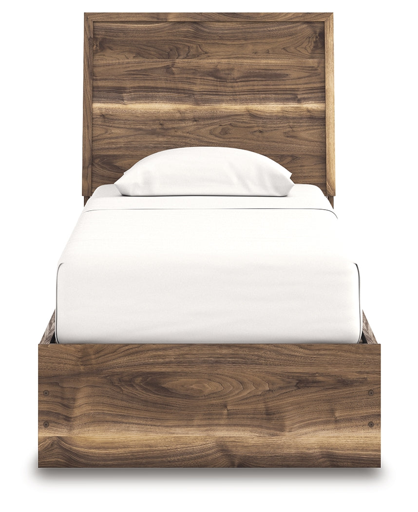 Chirason Twin Panel Bed with Storage, Dresser and Mirror