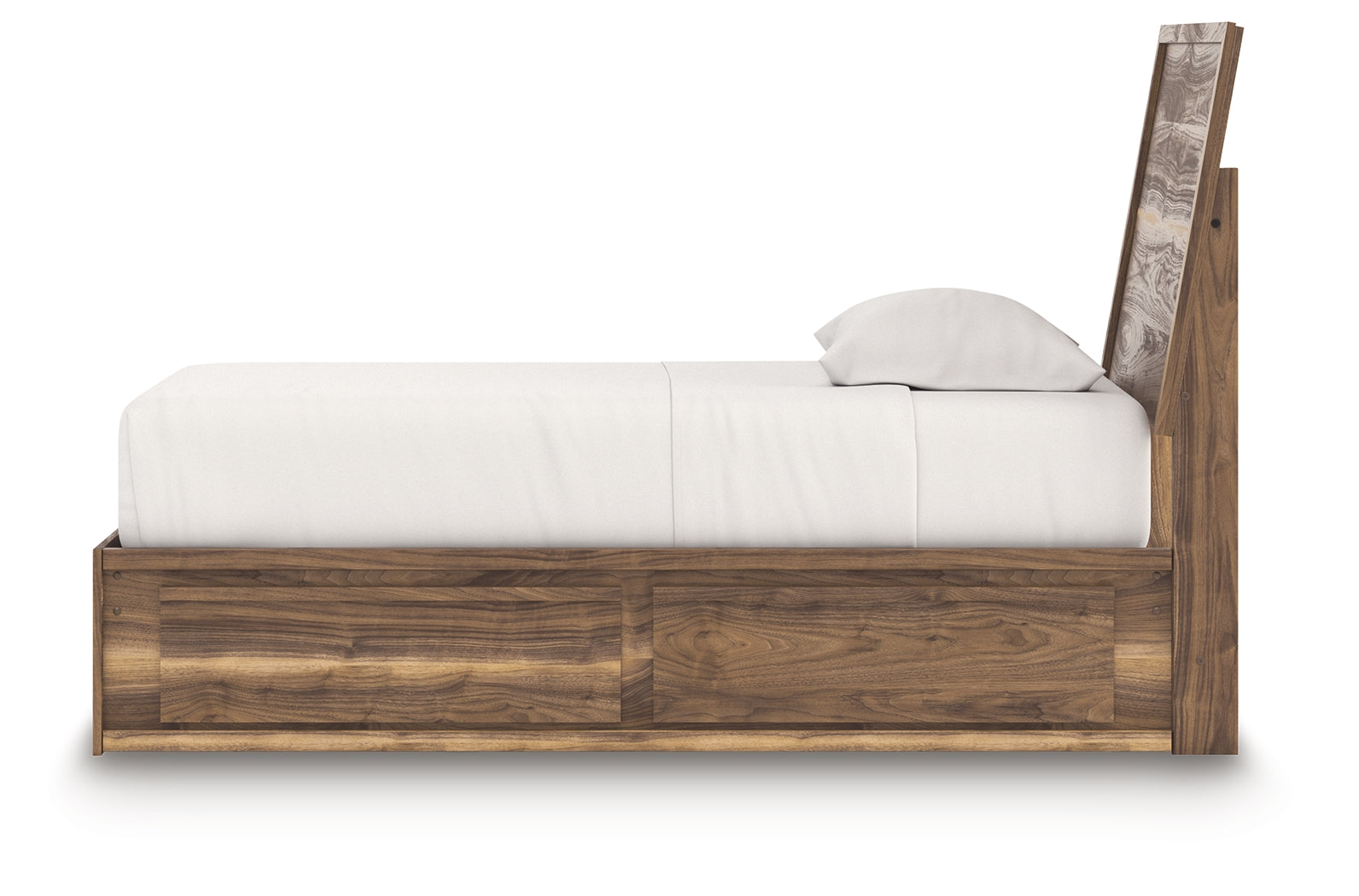 Chirason Twin Panel Bed with Storage, Dresser and Mirror