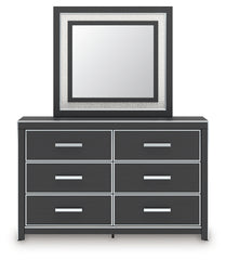 Zuraleus Queen Upholstered Panel Platform Storage Bed, Dresser and Mirror